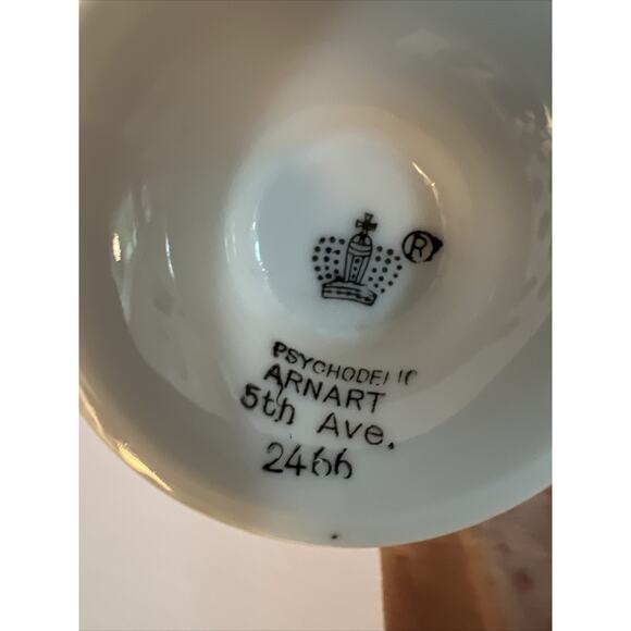 Royal Crown Arnart Psychedelic Mugs Cups Mug Groovy Pedestal Footed Set Of 6 - Picture 6 of 16